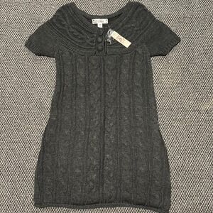 New Cozy Grey Thick Cable Knit women's‎ Medium Sweater dress/tunic